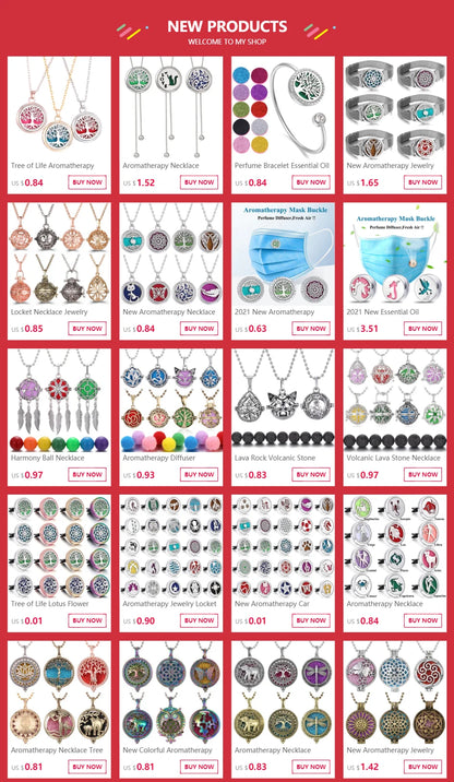 Aromatherapy Necklace Diffuser Pendant 316L Stainless Steel Locket Aroma Perfume Oils Essential Oil Diffuser Pendant Necklace