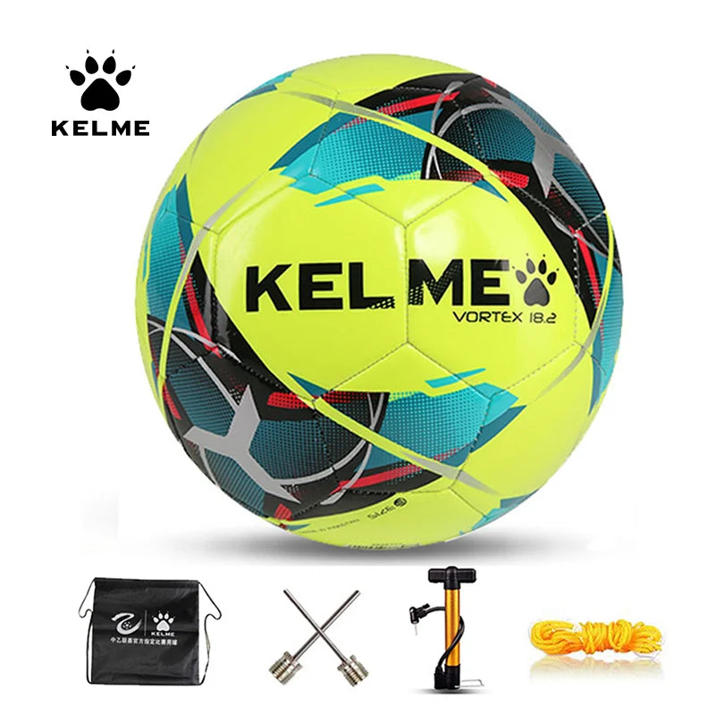 KELME - Balón de fútbol profesional, balones de entrenamiento para partidos de equipo, cosido a máquina, TPU, rojo y verde, tallas 3, 4 y 5, 9886130 