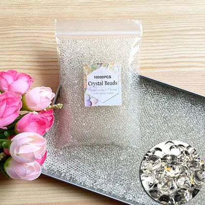 Crystal Soil Hydrogel Gel Polymer Water Beads, Growing Water Balls, Big Home Decor, Flower, Wedding Decoration, 10000Pcs Per Bag 