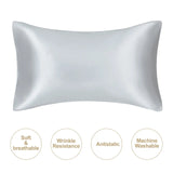 JuwenSilk-Silky Pillowcase Stain, Natural Mulberry Silk, Standard Pillowcase, Queen K 