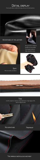 38cm 15inch Car Steering Wheel Braid Cover Artificial leather Needles And Thread Soft Non-slip Auto Interior Accessories Kits