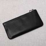 ZRCX Men's Genuine Leather Long Zipper Wallet First Layer Cowhide Youth Ultra-Thin Handbag Wallet Trendy Brand Simple Wallet