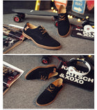 2024 Spring Suede Leather Men's Oxford Casual Shoes Classic Sneakers Comfortable Footwear Dress Shoes Large Size Flats