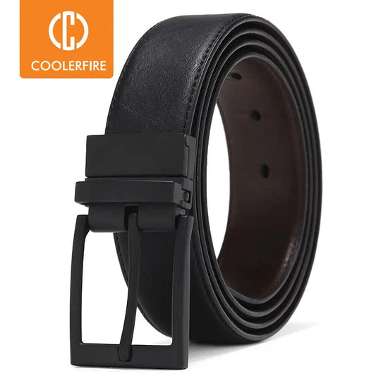 Men Belt Business Dress Belts for Men  Genuine Leather Belt Reversible Buckle Brown and Black Fashion Work Casual HQ111