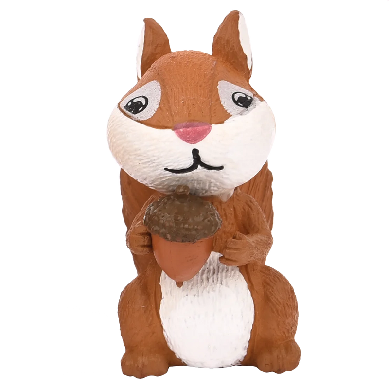 4pcs/Set Lovely Squirrel Family Model Cartoon Animal Figurine Dollhouse Cake Home Decor Kid Miniature Garden Decoration Playset