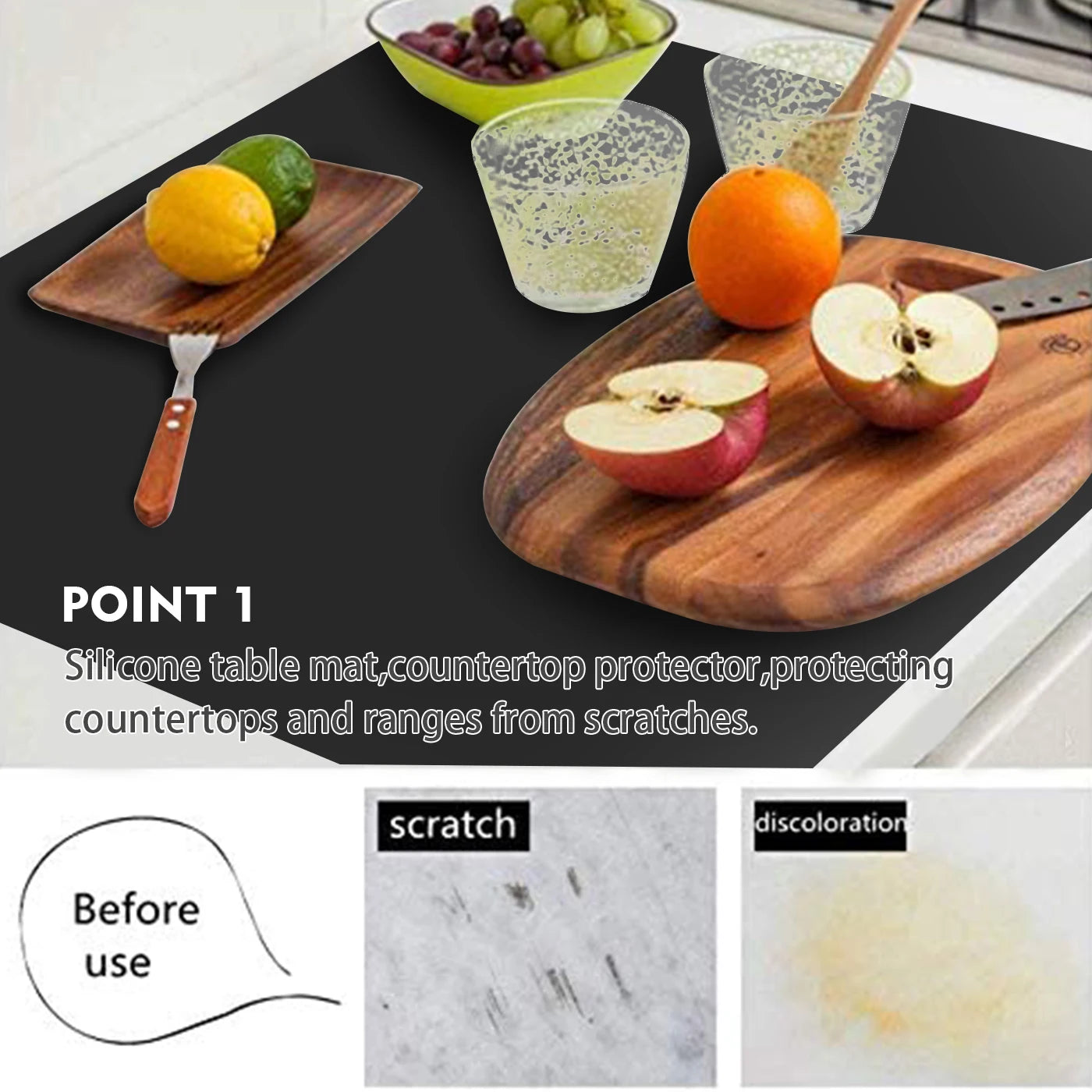 Estera de silicona protectora para encimera, manteles individuales antiestáticos de inducción, multiusos, antideslizantes, 60cm, tamaño Mega