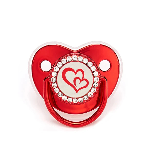 Luxo bebê recém-nascido chupeta coroa de strass chupeta infantil mordedor silicone chupeta titular manequim chuveiro do bebê presente