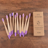 Children 10 Pieces Colorful Bamboo Toothbrush Nylon Bristle Eco Paint Toothbrush Kids Arosse a Dent Bambou Vegan Tooth Dental