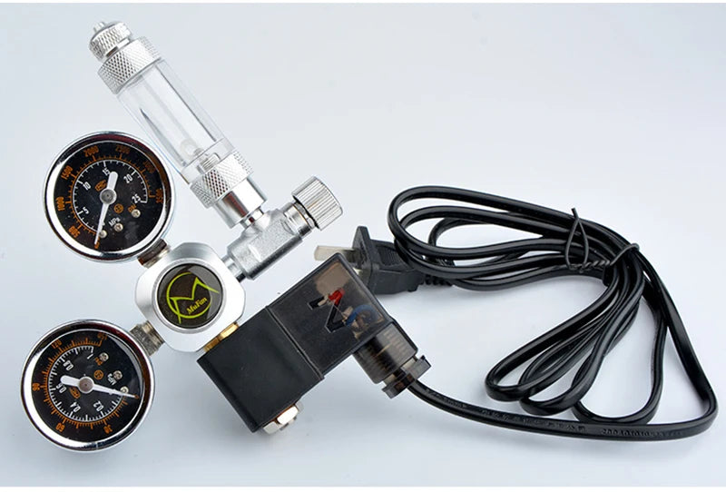 DIY Aquarium CO2 Regulator Magnetic Solenoid Kit Check Valve Fish Tank Accessories CO2 Control System Reactor Generator Set