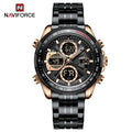 NAVIFORCE Top Brand Luxury Classic Men Watch Quartz Digital Male Clock Military Sport Silver Stainless Steel Man Wristwatch 9197