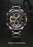 NAVIFORCE Top Brand Luxury Classic Men's Watch Quartz Digital Male Clock Military Sport Silver Stainless Steel Man Wristwatch 9197