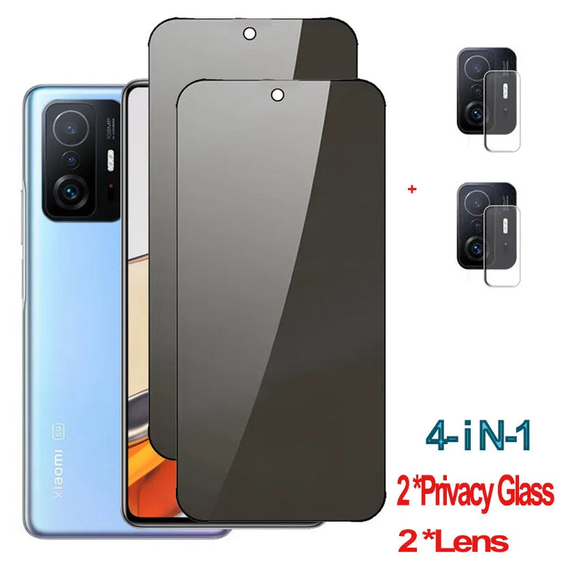 Privacy Glass For Xiaomi 14T 13T 11T 12T Pro Anti-Spy Tempered Glass Mi 11 Lite 5g NE Screen Protector Xiomi 11 T Film Smartphone Mi 11Lite 11i Mi11T Prevent Peeping Protective Glasses Mi 11T Pro 9H Glare Glass