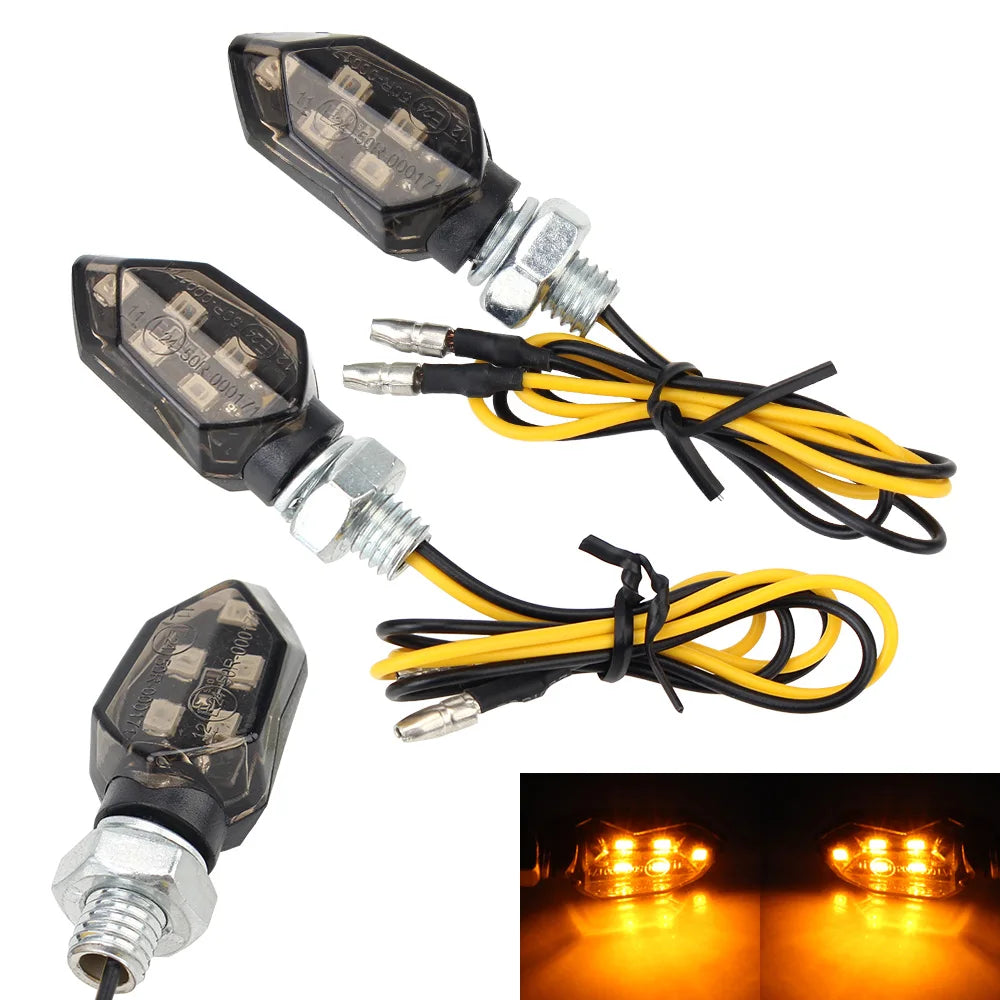LED Turn Signal Light Super Bright 2pcs Motorcycle Mini Universal Led Motorbike  Lampe Amber Blinker LED Indicators Light