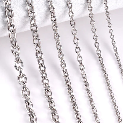 1pc largura 1.5mm-6mm aço inoxidável cruz o colar de corrente para mulheres diy jóias fina pulseira colar