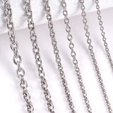 1pc Width 1.5mm-6mm Stainless Steel Cross O Chain Necklace For Women DIY Jewelry Thin Bracelet Necklace 