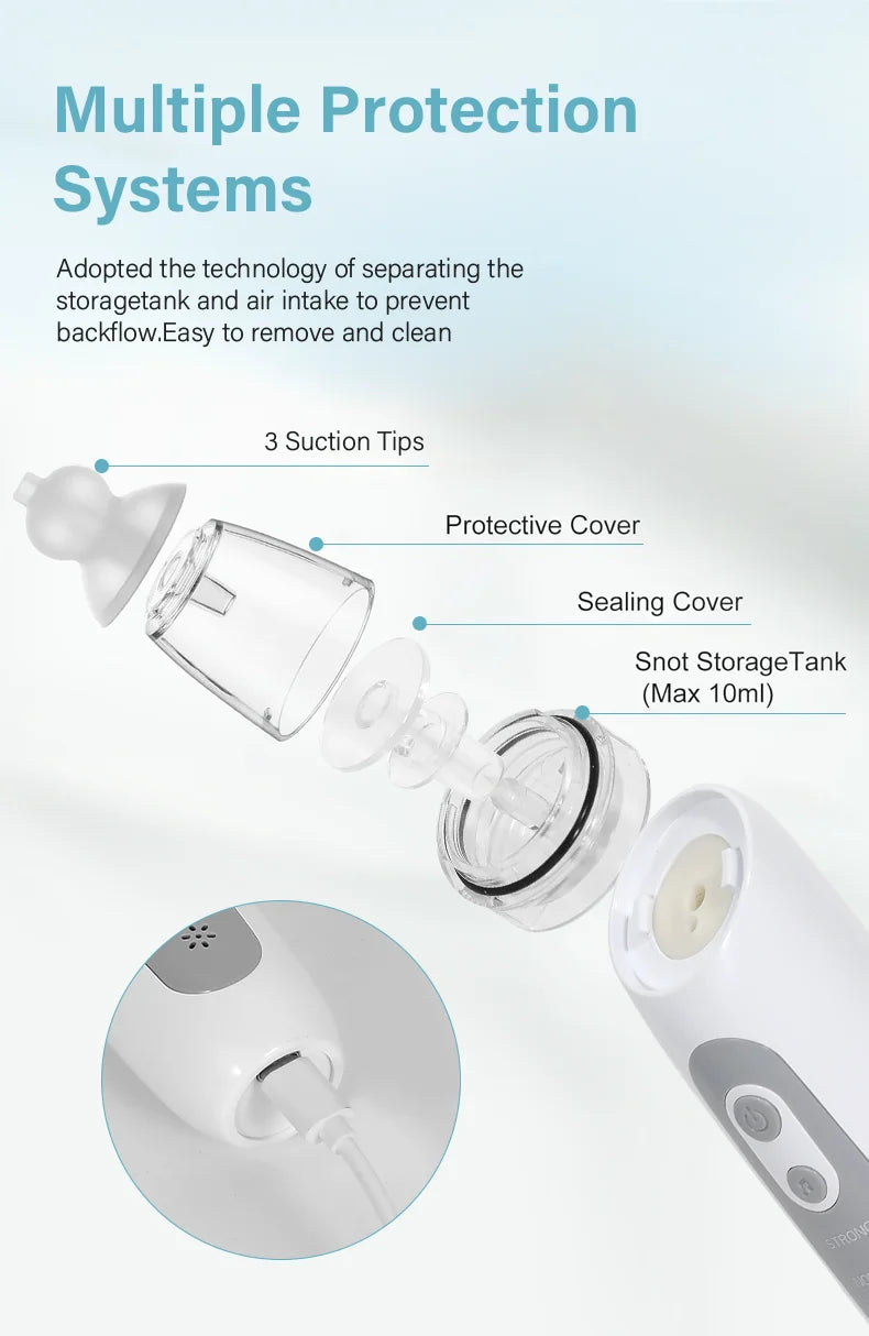 2025 New Pattern Baby Electric Nasal Aspirator, Charging Version, Newborn Baby Nasal Aspirator Sucks Out Mucus to Prevent Nasal Congestion