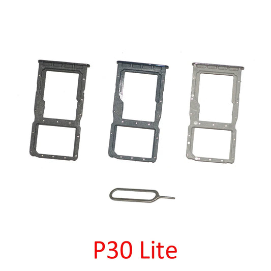 Bandeja con chip para tarjeta SIM para teléfono Huawei P30 Lite, nuevo adaptador de ranura para tarjeta SIM Micro SD, reemplazo de piezas de reparación con PIN