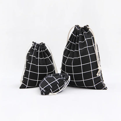 Cotton Linen Drawstring Cosmetic Bag Christmas Gift Package Makeup Storage Bags for Travel Wedding