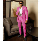 Blue Shawl Lapel Suit Male 2 Pieces Tailored Groom Wedding Suits Tuxedo Best Man Blazer Pants Trendy Fashion Marriage Costume
