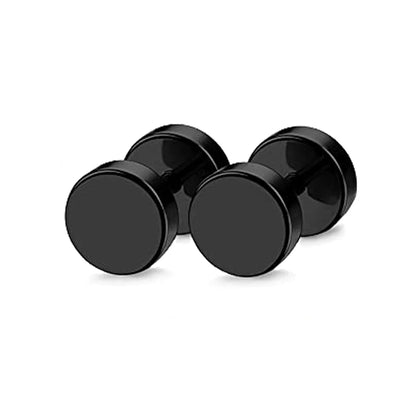 2 pendientes góticos estilo punk de acero inoxidable con forma de mancuerna para hombre y mujer, estilo hip hop, rock, hipoalergénicos. 