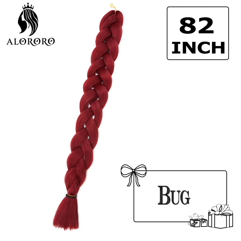 Alororo sintético jumbo trança cabelo 82 Polegada africano falso cabelo de alta temperatura fibra trança extensões de cabelo para mulher