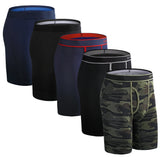 5Pcs Set Long Boxer Men Underwear Male Underpants Panties Sexy Clavin Underware Calzones BoxerShorts Boxer Shorts Homme Trunk