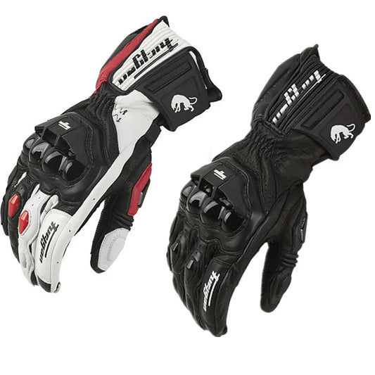 Genuine Leather Motorcycle Gloves Men's Windproof Outdoor Riding Motocross Gloves Touchscreen Motociclismo Protective Equipment