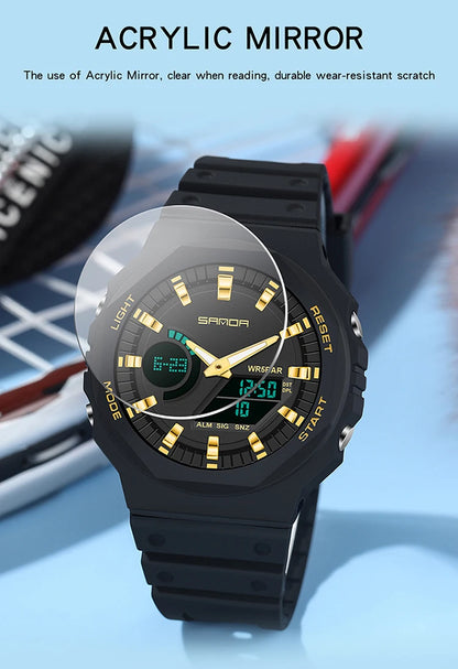 SANDA Outdoor Sports Watches Men Ms LED Digital Watches Military Waterproof Date Electronic Watch Boy Girl Relogio Masculino