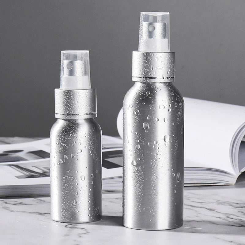 30ml/50ml/100ml/120ml/150ml/250ml Aluminum Empty Spray Bottle Mini Travel Refillable Perfume Cosmetic Container Sprayer Atomizer