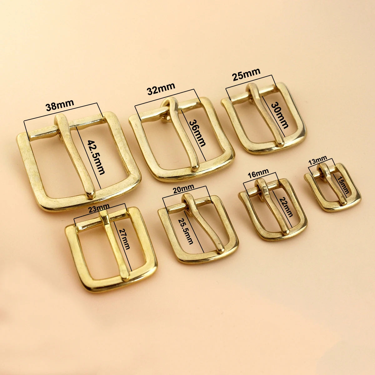 Solid Brass Belt Buckle End Bar Heel bar Buckle Single Pin Belt Half Buckle For Leather Craft Bag Strap Jeans Webbing Dog Collar