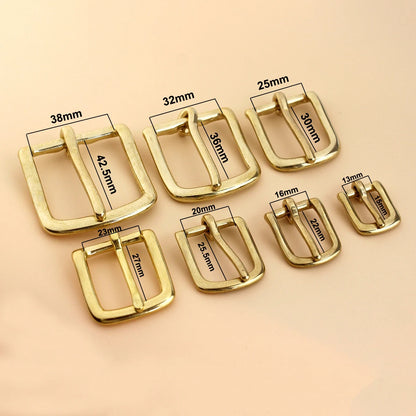 Solid Brass Belt Buckle End Bar Heel bar Buckle Single Pin Belt Half Buckle For Leather Craft Bag Strap Jeans Webbing Dog Collar