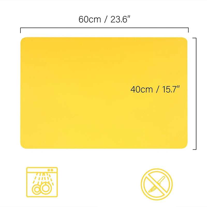 60/40cm Oversized Food Grade Silicone Waterproof Placemat Heat Insulation Anti-Skidding Washable Table Mat For Kitchen Dinner