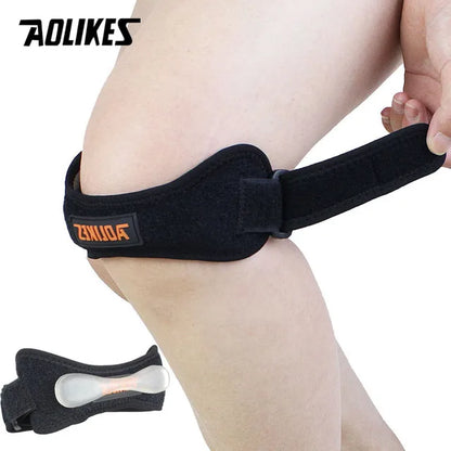 AOLIKES-Joelheira Ajustável para Alívio das Dores, Estabilizador Patela, Suporte Brace, Caminhadas, Futebol, Basquete, Corrida, Esporte, 1Pc