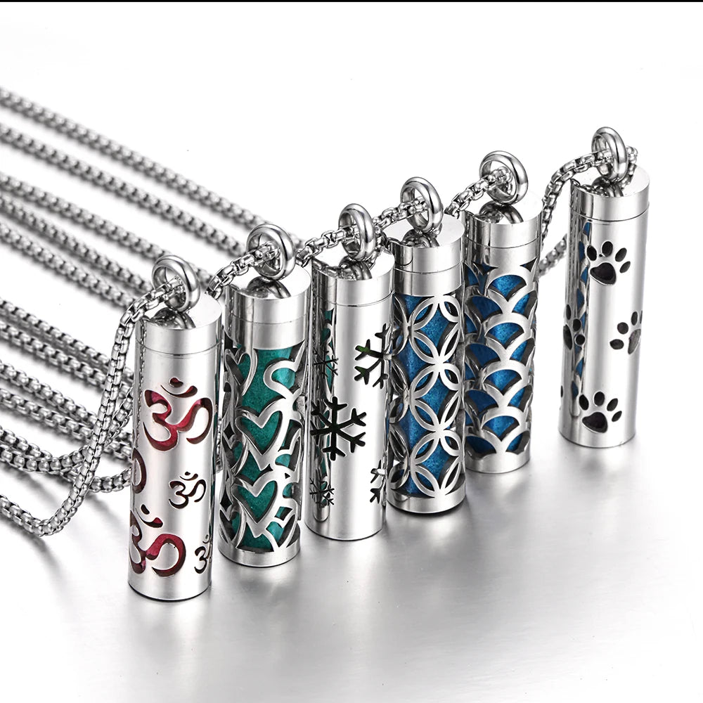 Stainless Steel Aromatherapy Necklace Diffuser Pendant Aroma Diffuser Locket Perfume Essential Oil Diffuser Pendant Necklace