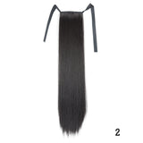 32inches Synthetic Ponytail Hair Extension Clip in Fake Wig Hairpiece Blonde Wrap Around Pigtail Long Smooth Overhead Pony Tail