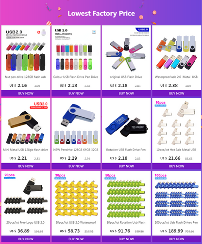 флешка usb 32GB Flash Drive 16 Giga Memory Stick Metal Jump Drive Swivel Pendrive Portable 64 128 GB cle usb 2.0 Pen Drives