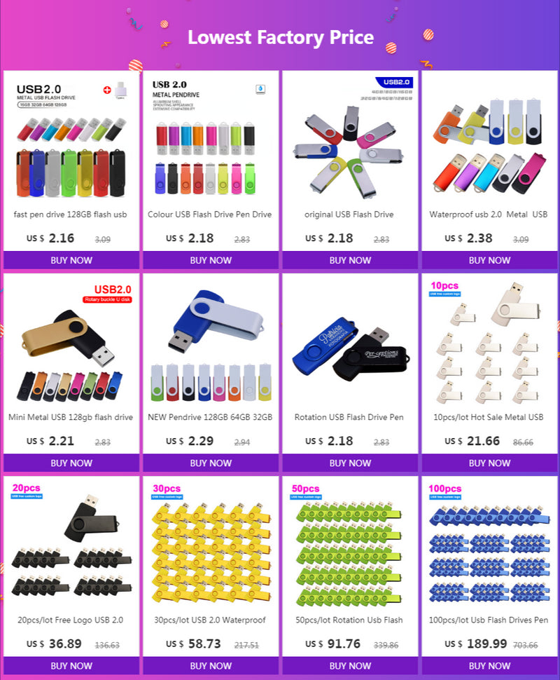 Unidad flash USB de 32 GB, 16 GB, de metal, giratoria, portátil, de 64 a 128 GB, con USB 2.0