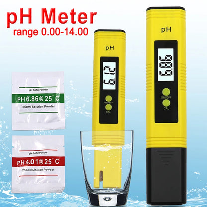 Medidor de pH de alta precisión 0,01 para la calidad del agua con rango de medición de 0 a 14, apto para acuarios y piscinas.
