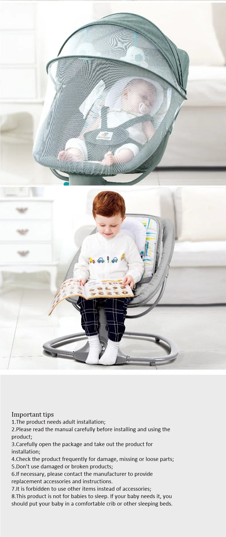 Baby bed Baby swing Baby Electric Rocking chair Rocking  cradle for newborn baby swing  Electric rocking chair Things for babies