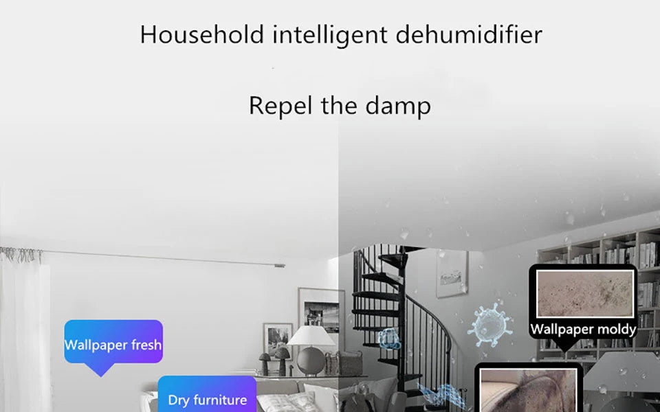 2.2L Intelligent Remote Dehumidifier Air Dryer Purifier Humidity-control Defrost Automatic Shut-down Moisture Absorption Machine
