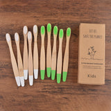 Children 10 Pieces Colorful Bamboo Toothbrush Nylon Bristle Eco Paint Toothbrush Kids Arosse a Dent Bambou Vegan Tooth Dental