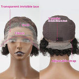Pixie Cut Wig Short Curly Human Hair Wigs Brazilian Wig Cheap Remy Hair 13X1 Transparent Lace Wigs For Women Sale