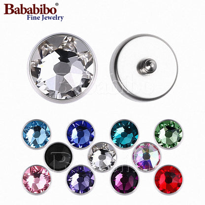 Piercing microdermal Medusa de titanio con cristal dérmico, superficie superior, 1,6 mm, 14 g, 3, 4, 5 y 7 mm, color de joya a elegir, 1 unidad