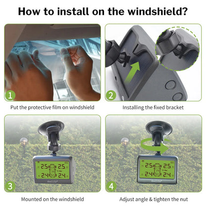 Deelife Car Tire Pressure Monitoring System Solar TPMS Tire Pressure Monitor Tire Pressure Control System