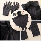 Disfraz con capucha de murciélago vampiro Unisex para niños, mono de cosplay sexy para niños, conjunto de disfraz de Halloween, guante, Vestidos de fiesta