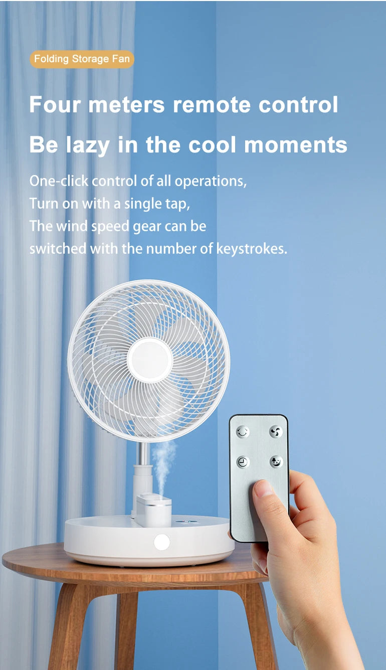 P30 Rechargeable Standing Fan 12 Inch 10800mAh Electric Folding Fan for Desktop Floor Wireless Portable Fans for Home Camping