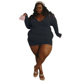 Vestido bodycon queda roupas para as mulheres zip v neck plus size vestidos elegante manga longa sexy mini vestido dropshipping atacado