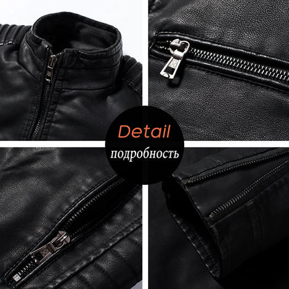 Chaqueta de cuero vintage informal para hombre, diseño de moda de primavera y otoño, con bolsillo para motociclista, talla 4XL-M, 2021