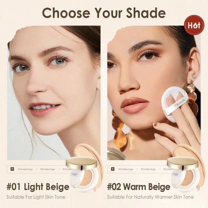 FOCALLURE Air Cushion Poreless BB Cream Resistente al agua Corrector facial iluminador de larga duración Base mate Cosméticos con borla