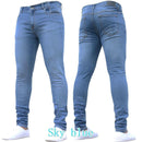 Casual Men Jeans Pencil Pants Streetwear Skinny Denim Full Length Slim Trousers Slight Strech Europe America Zipper Fly Jeans
